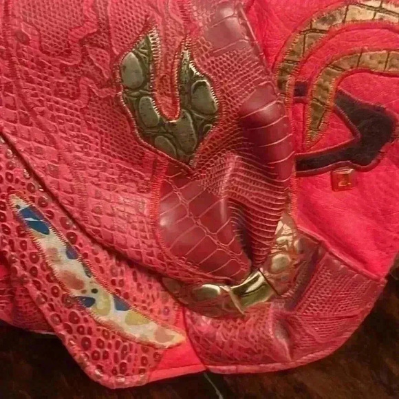 Vintage Alentino Nas Bag Korea Patchwork Mixed Media Abstract crossbody … - Picture 2 of 10